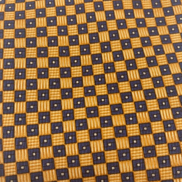 NAUTICA Checkered Mustard Blue Tie - Picture 2 of 5